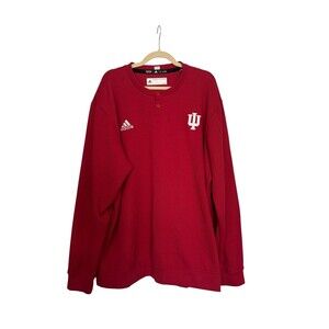 Adidas Indiana Hoosiers Climalite Long Sleeve Button Pullover Size 2XL